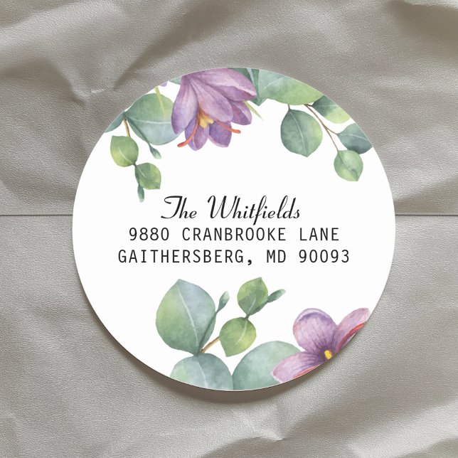 Greenery Eucalyptus Floral Return Address Label (Greenery Eucalyptus Floral Return Address Label)