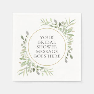 Greenery Eucalyptus Foliage Leaves Bridal Shower Napkin