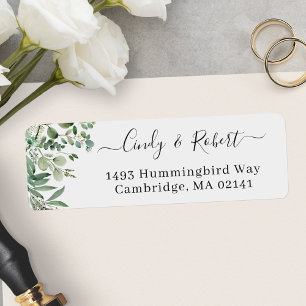 Greenery Eucalyptus Foliage Script Return Address