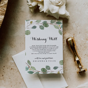 Greenery Eucalyptus Foliage Wedding Wishing Well Enclosure Card