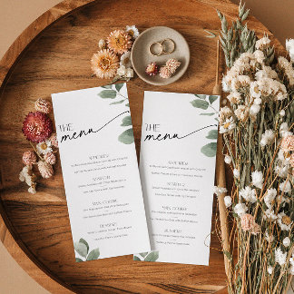 Greenery Eucalyptus Food and Drink Sage Green Menu