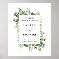 Greenery Eucalyptus Frame Wedding Entrance Sign