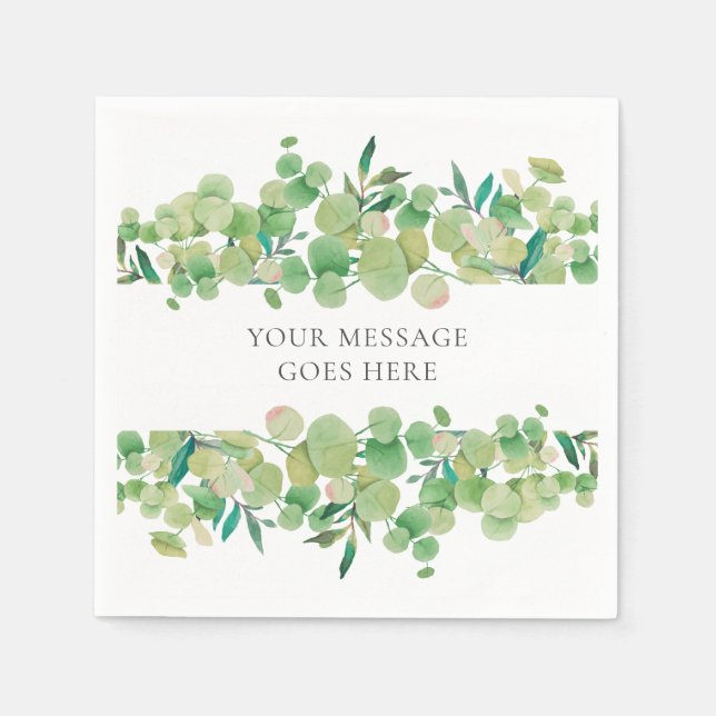 Greenery Eucalyptus Garland Napkin (Front)