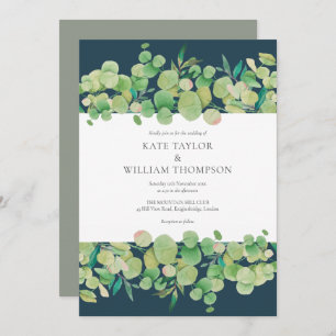Greenery Eucalyptus Garland Wedding Invitation