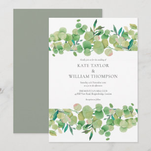 Greenery Eucalyptus Garland Wedding Invitation