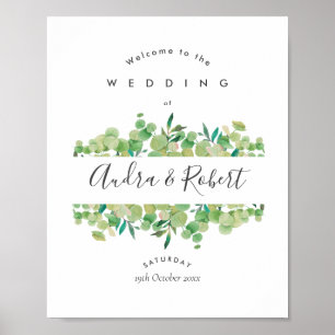 Greenery Eucalyptus Garland Wedding Welcome Sign