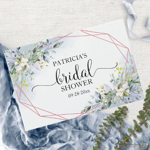 Greenery Eucalyptus Geometric Bridal Shower Guest Book