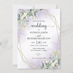 Greenery Eucalyptus Geometric Wedding  Invitation