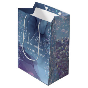 Greenery eucalyptus green floral garden paper plat medium gift bag
