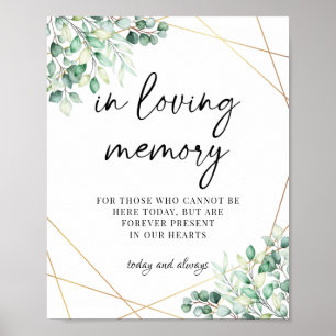 Greenery Eucalyptus In Loving Memory Wedding Poster
