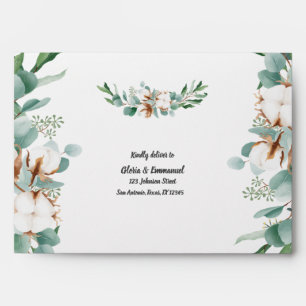 Greenery Eucalyptus Leave Floral Wedding Envelope