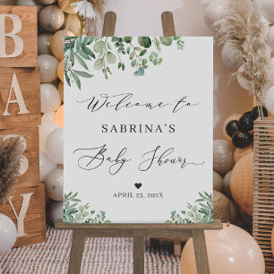 Greenery Eucalyptus Leaves Baby Shower Sign