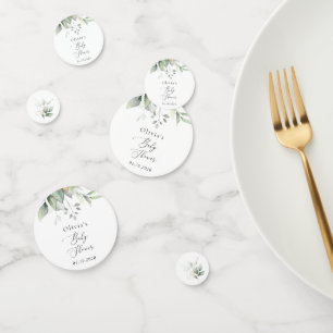 Greenery, Eucalyptus Leaves, Boho, Baby Shower Confetti