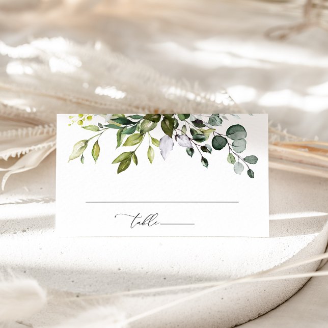 Greenery, Eucalyptus Leaves, Boho, Bridal Shower Place Card (Creator Uploaded)