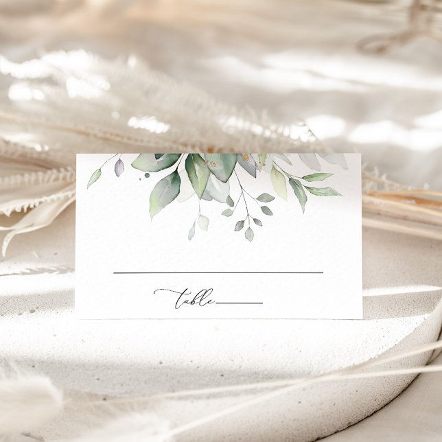 Greenery, Eucalyptus Leaves, Boho, Bridal Shower Place Card (Creator Uploaded)
