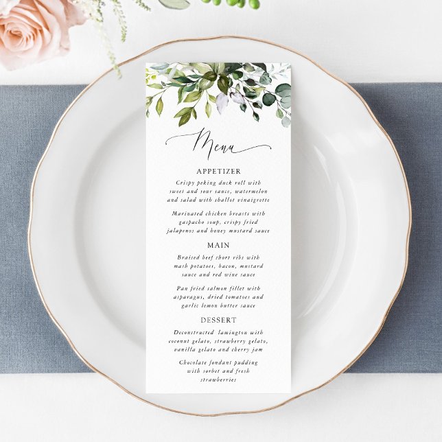 Greenery, Eucalyptus Leaves, Boho, Wedding Menu (Créateur téléchargé)