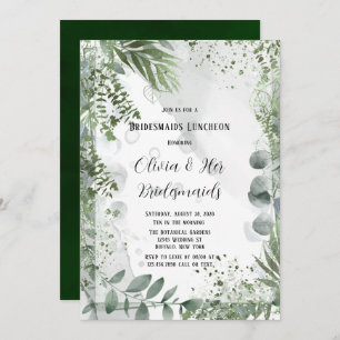 Greenery Eucalyptus Leaves Bridesmaids Luncheon Invitation