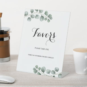 Greenery Eucalyptus Leaves Favor Please Take One Pedestal Sign
