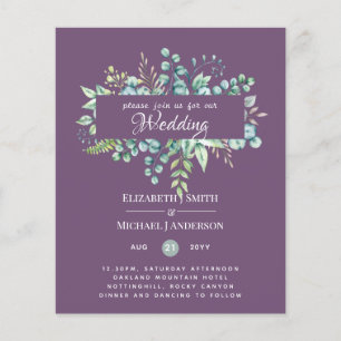 Greenery Eucalyptus Leaves Mauve Lilac Wedding