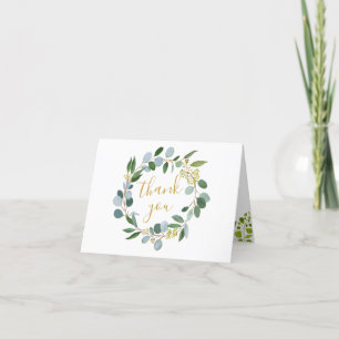 Greenery, eucalyptus leaves Thank You card