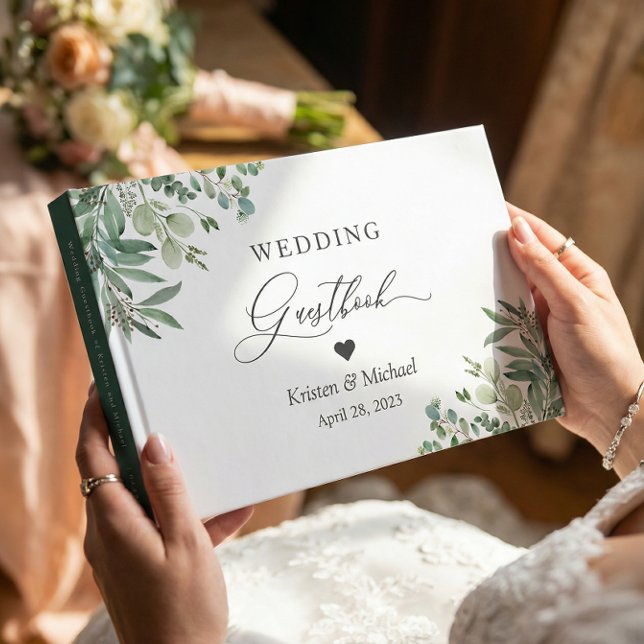 Greenery Eucalyptus Leaves Wedding Guest Book (Creator Uploaded)