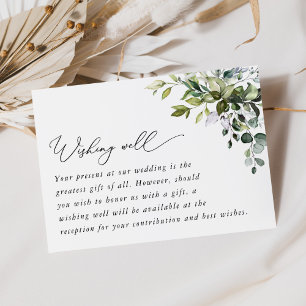 Greenery, Eucalyptus Leaves, Wedding Wishing Well Enclosure Card