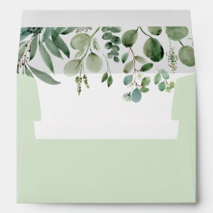 Greenery Eucalyptus Leaves with Return Address 5x7 Envelope