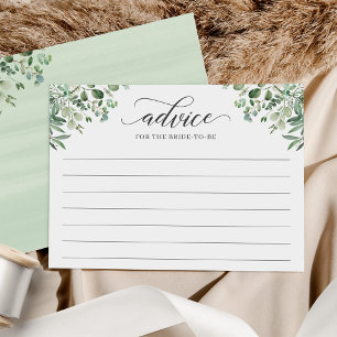 Greenery Eucalyptus Leaves Words of Advice Card