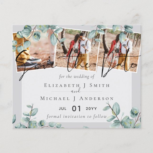 Greenery Eucalyptus Lilac Lemon Grey Wedding (Front)