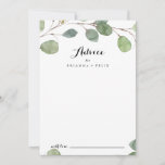 Greenery Eucalyptus Modern Calligraphy Wedding Advice Card<br><div class="desc">This greenery eucalyptus modern calligraphy wedding advice card is perfect for a rustic wedding. The design features hand-drawn botanical green eucalyptus branches and leaves. These cards are perfect for a wedding, bridal shower, baby shower, graduation party & more. Personalize the cards with the names of the bride and groom, parents-to-be...</div>