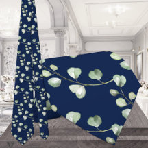 Greenery Eucalyptus Navy Blue Wedding