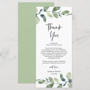 Greenery Eucalyptus Place Setting Thank You Card