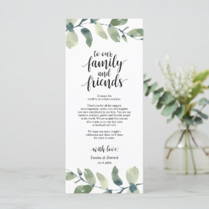 Greenery Eucalyptus Place Setting Thank You Card
