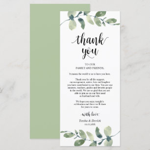 Greenery Eucalyptus Place Setting Thank You Card