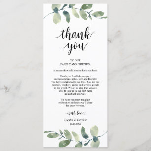 Greenery Eucalyptus Place Setting Thank You Card