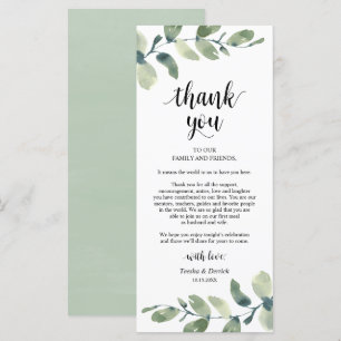 Greenery Eucalyptus Place Setting Thank You Card