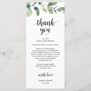 Greenery Eucalyptus Place Setting Thank You Card