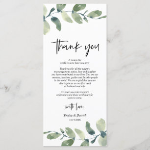 Greenery Eucalyptus Place Setting Thank You Card
