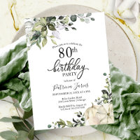 Greenery Eucalyptus Pumpkin Fall 80th Birthday
