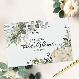 Greenery Eucalyptus Pumpkin Fall Bridal Shower Guest Book