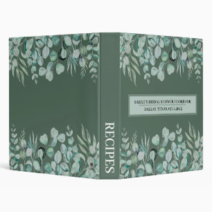 Greenery Eucalyptus Recipes Bridal Shower Binder