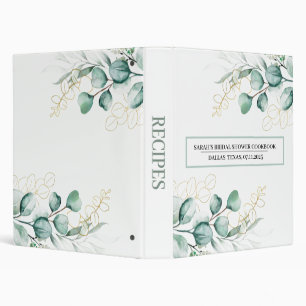 Greenery Eucalyptus Recipes Bridal Shower Binder