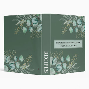 Greenery Eucalyptus Recipes Bridal Shower Binder