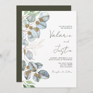 Greenery Eucalyptus Sage Wedding Invitation