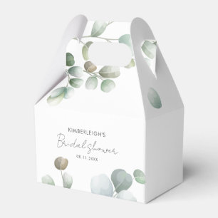 Greenery Eucalyptus Script Bridal Shower Favor Box