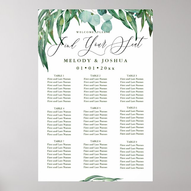 GREENERY EUCALYPTUS SEATING CHART (Front)