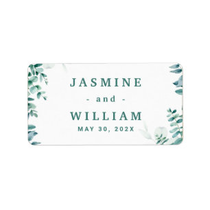 Greenery Eucalyptus Square Frameborder Wedding Label
