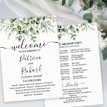 Greenery Eucalyptus Watercolor Wedding Program<br><div class="desc">Prepare to be enchanted by our stunning greenery wedding suite! Adorned with delicate illustrations of eucalyptus leaves and paired with bold, elegant calligraphy, this suite is the perfect touch for your magical garden-themed wedding. If you need any additional items or have a special request, just reach out via chat—I’m here...</div>
