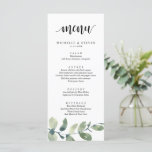 Greenery Eucalyptus Wedding Elopement Dinner Menu<br><div class="desc">Modern Greenery Eucalyptus Wedding Elopement Dinner Card. Easy customise and personalise to your needs,  and your dinner guests will be thrilled when they see these perfect and stylish dinner menu.</div>