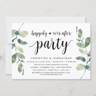 Greenery Eucalyptus, Wedding Elopement Party Invitation